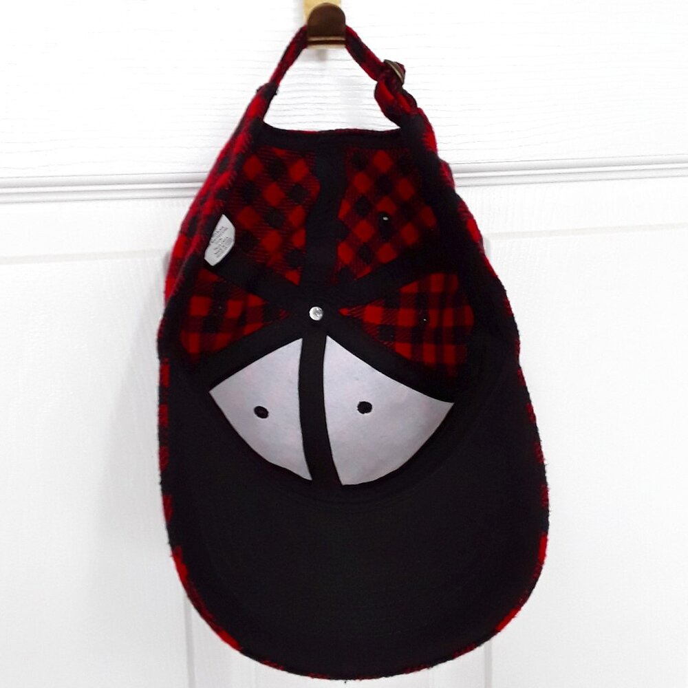 Red & Black Buffalo Check Flannel Baseball Cap - Picture 5 of 6